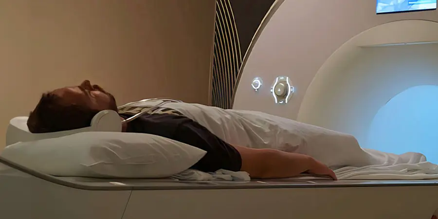 patient on scanner bed